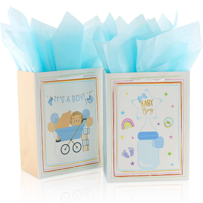 Baby Gift Bags with Tissue Paper for Baby Showers New Moms