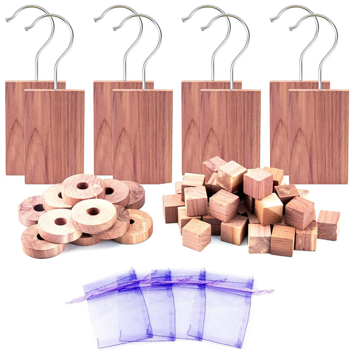 56pcs Cedar Blocks Ceder Wood Chips and Balls for Clothes Storage Closet and Drawers