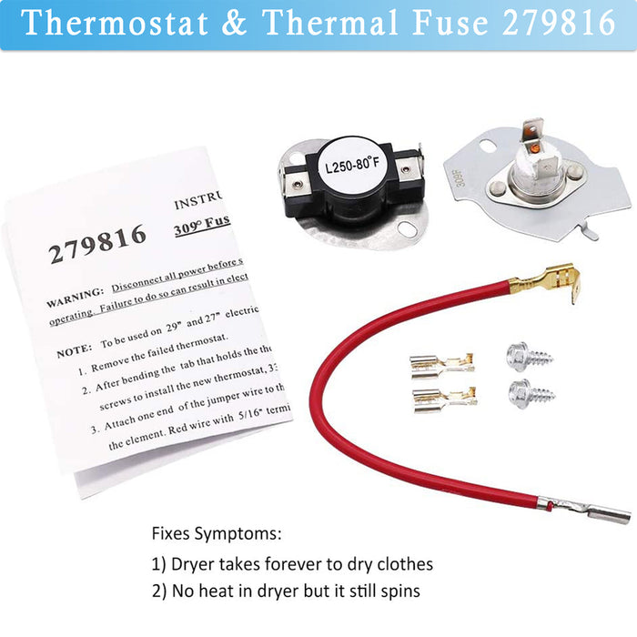 279838 Dryer Heating Element & 279816 Thermal Fuse Kit