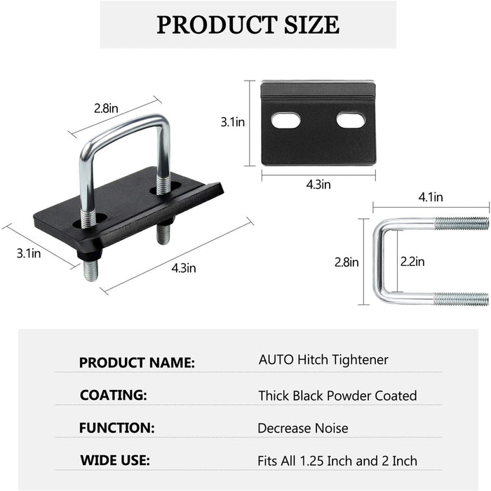 Hitch Tightener for 1.25" and 2" 304 Stainless Steel Hitch Tightener of RVs Trailers