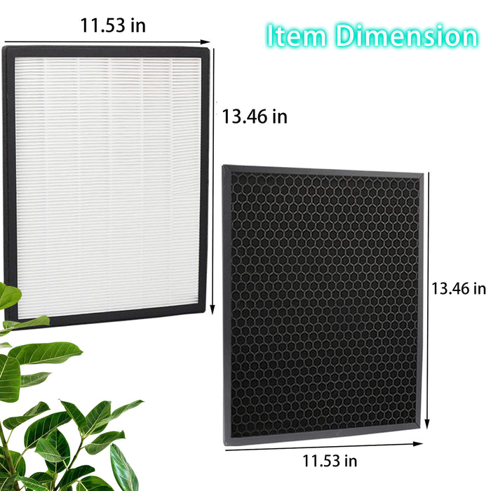 PUREBURG LV-PUR131 Replacement 1 HEPA Filter and 1 Carbon Pad Compatible  with Levoit Air Purifier LV-PUR131/ LV-PUR131S Part LV-PUR131-RF 