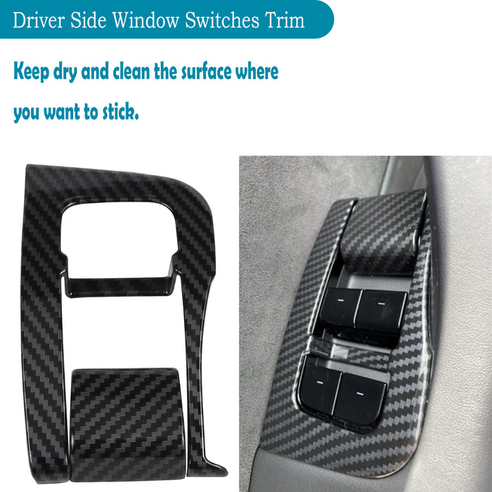 Carbon Fiber Inner Window Switch Bring Cover Trim Panel for Tesla Model 3