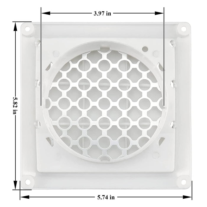4" Dryer Vent Cover Outdoor with Metal Screen for 4 Inch Dryer Vent Hose
