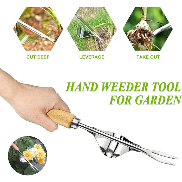 Hand Weed Puller Tool "V" Notch for Garden Weeding