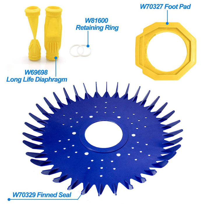 W70329 Pool Cleaner Finned Seal Disc W69698 Diaphragm W70327 Foot Pad Kit