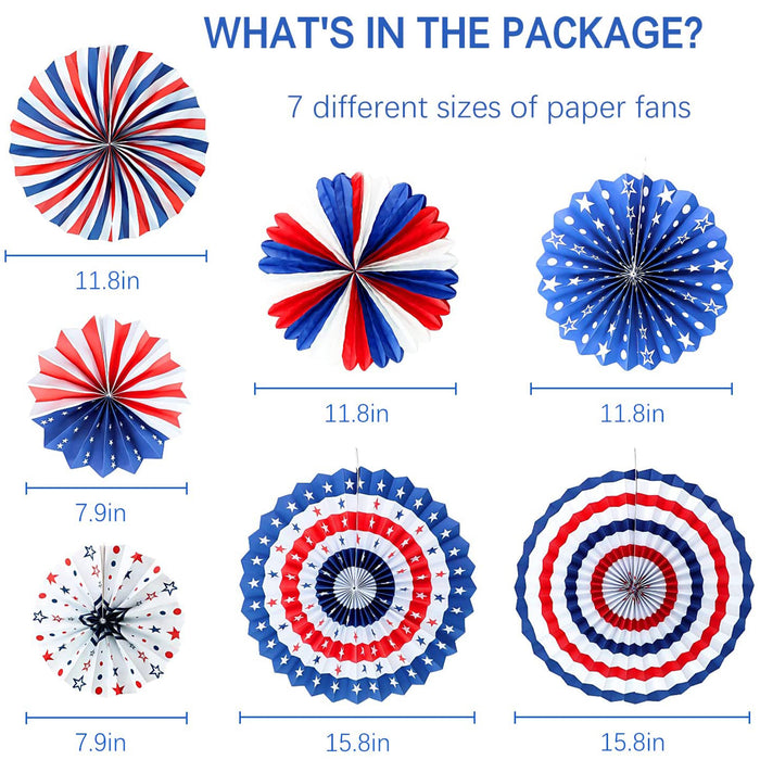 25Pcs 4th of July Patriotic Decorations Party Set