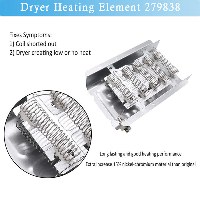 279838 Dryer Heating Element & 279816 Thermal Fuse Kit