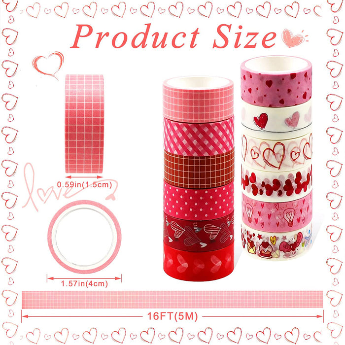 Red&Pink Washi Tape Set  Decorative Masking Tapes for Arts