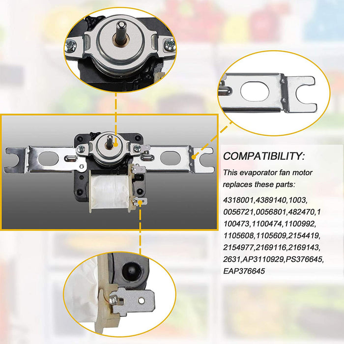 482731 Evaporator Fan Motor Kit for Refrigerators | Freezers