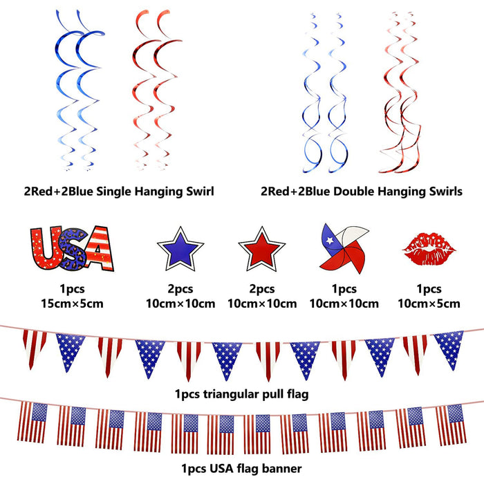 120pcs Back to School Balloon Garland Kit and USA Flag Banners of Party Decorations