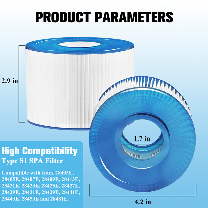 Type S1 PureSpa 29001E Easy Set Replacement Pool Filter Cartridges