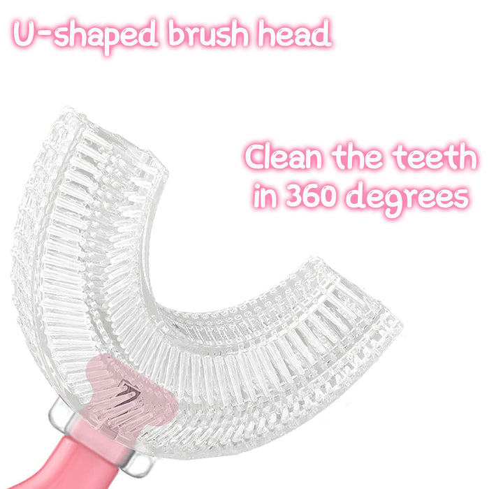 U-Shaped Toothbrush and Plastic Mug with Handle
