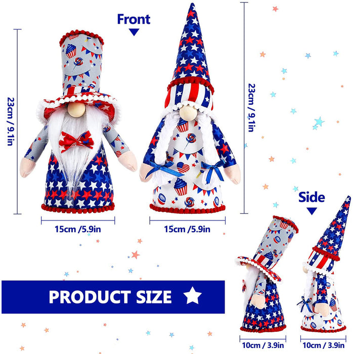 Decorations Patriotic Gnome Decor for Memorial Labor Veterans American Independence Day Gift