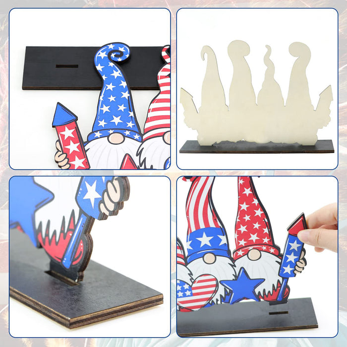 4th of July Wooden Table Centerpiece Independence Day Patriotic Table Decoration Sign