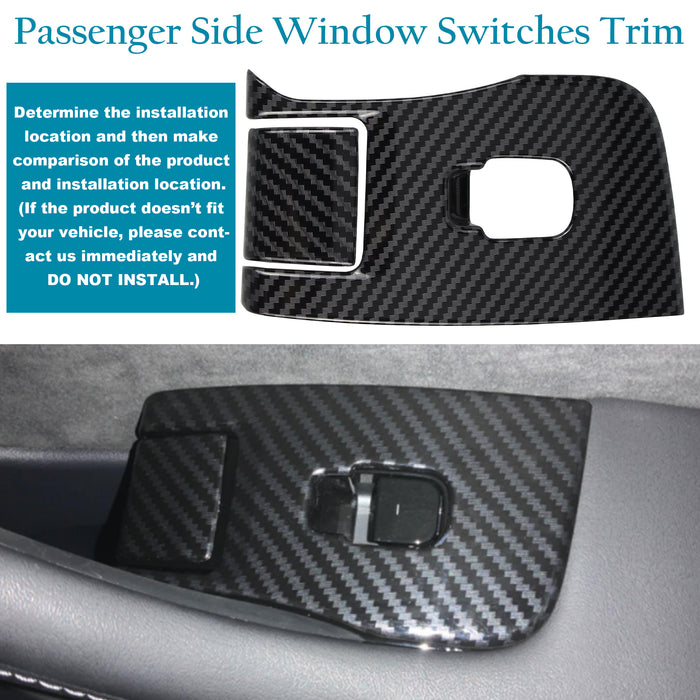 Carbon Fiber Inner Window Switch Bring Cover Trim Panel for Tesla Model 3