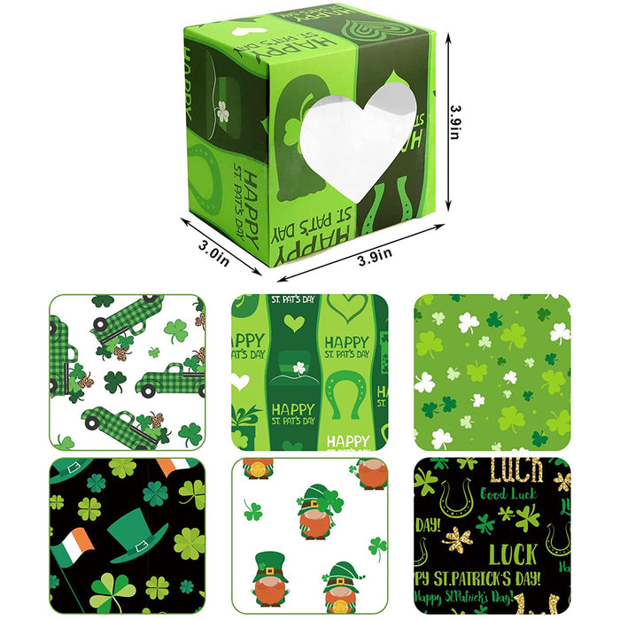 24pcs Cookie Candy Cupcakes Boxes with Shamrock Gnomes