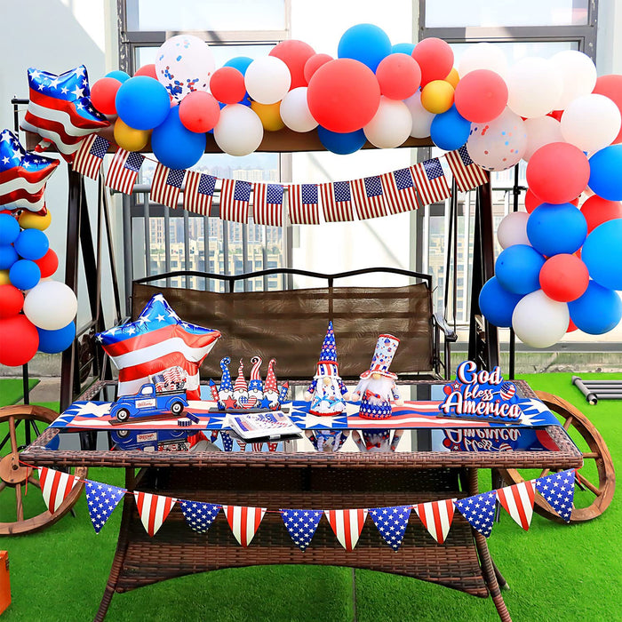 120pcs Back to School Balloon Garland Kit and USA Flag Banners of Party Decorations