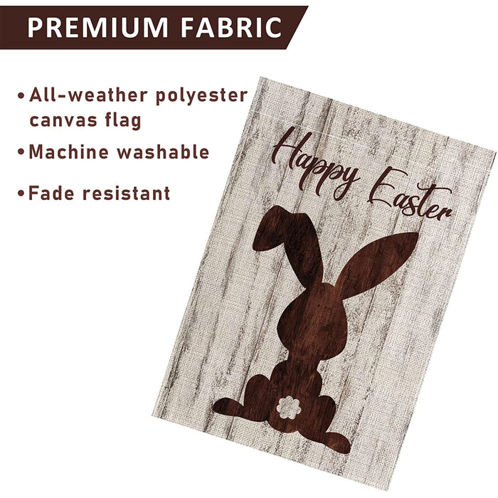 Farmhouse Bunny Wooden Pattern Easter Flag Holiday Decoration