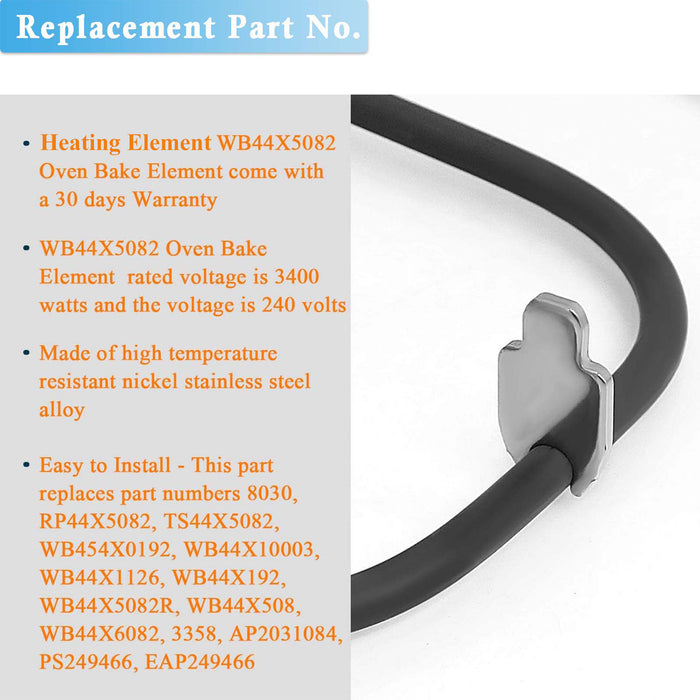 WB44X5082 Oven Bake Element Replacement for RP44X5082 WB44X10003