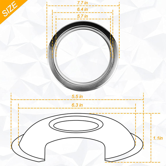 Electric Stove Burner 8'' WB32X10013 & 6'' WB32X10012 Chrome Drip Pan Set