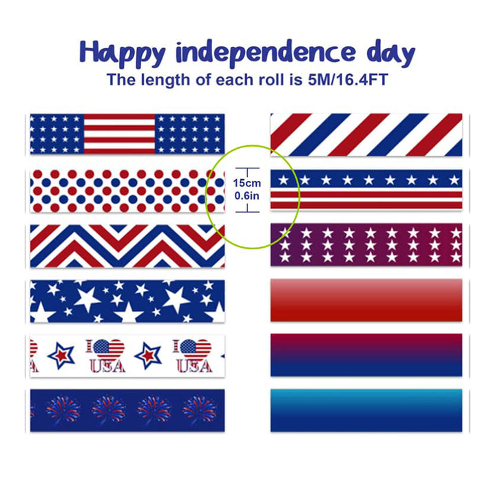 American Stars and Flag Stripe Decorative Masking Tapes