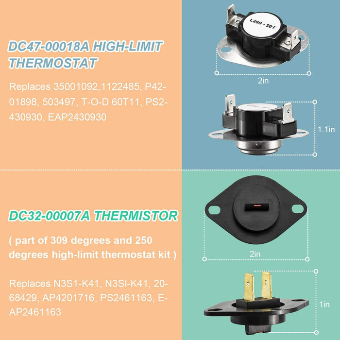 Dryer Heating Element Kit DC47-00019A, DC96-00887A, DC47-00016A, DC32-00007A & DC47-00018A