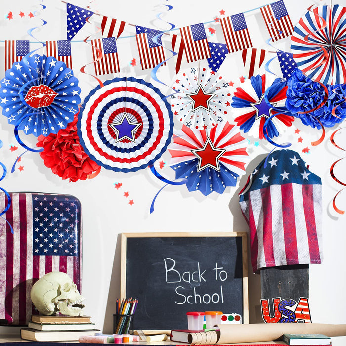 25Pcs 4th of July Patriotic Decorations Party Set