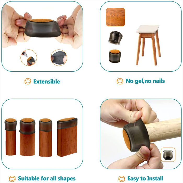 Chair Leg Protector for Hardwood Floors to Prevent Scratches and Noise