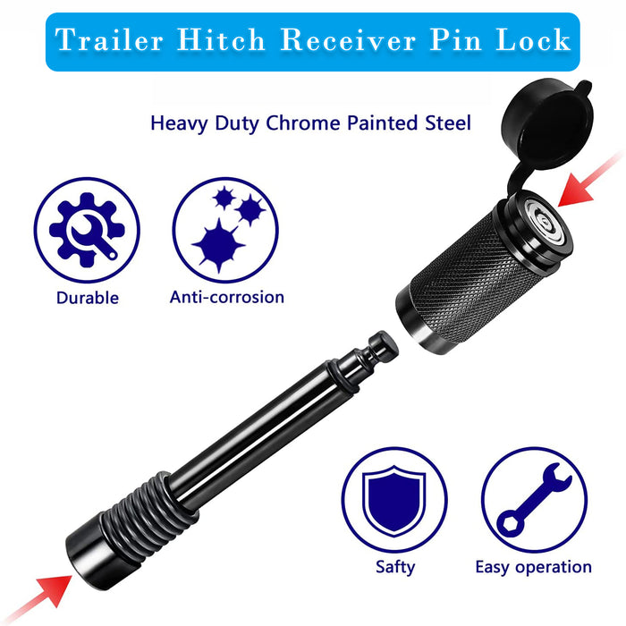Trailer Hitch Receiver Pin Lock 5/8" Diameter 4" Long for Truck Car Boat