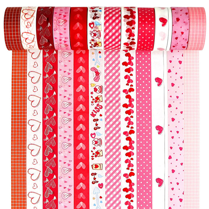 Red&Pink Washi Tape Set  Decorative Masking Tapes for Arts