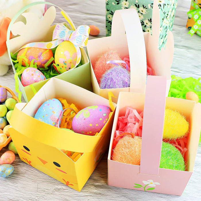 24pcs Easter Treat Boxes with Handle for Kids School Party Favor