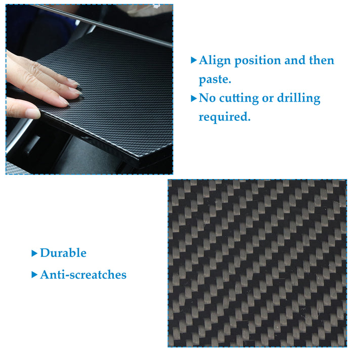 Center Console Wrap Kit ABS Cover Matte Carbon Fiber Patter for Tesla Model 3 & Model Y