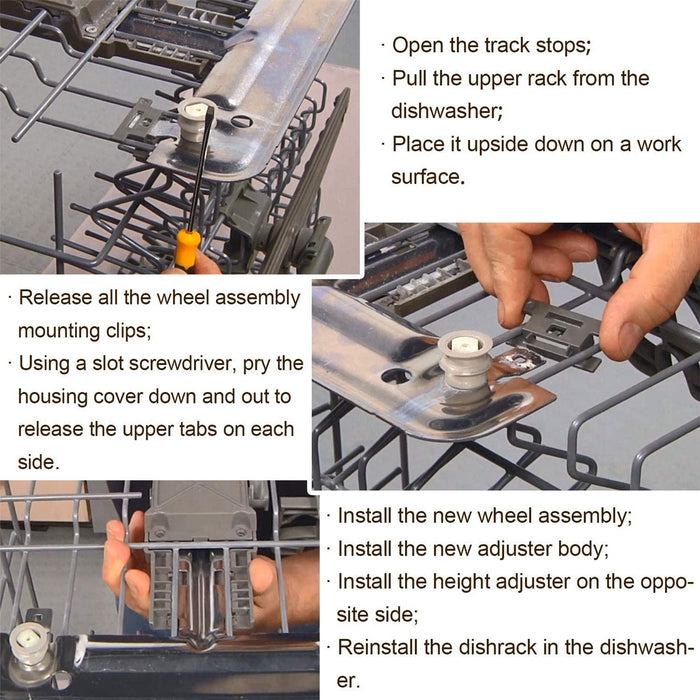 W10712395 Dishwasher Upper Rack Adjuster Replacement Kit