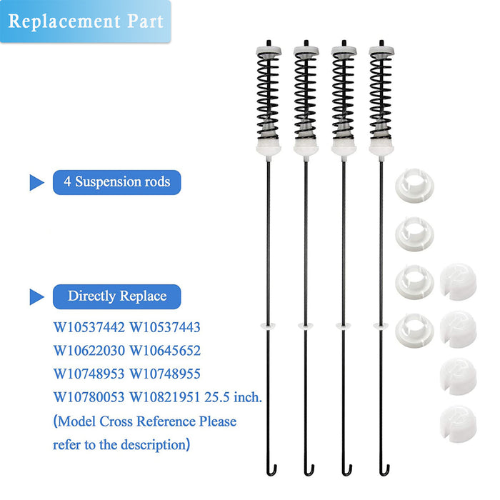 W10780045 Washer Suspsenion Rod Kit Replaces W10622030 W10537442 Damper Rod Assembly