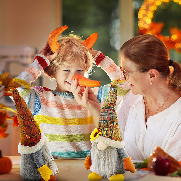 Autumn Harvests Little Cute Thanksgiving Sunflower Gnomes Plush Ornaments