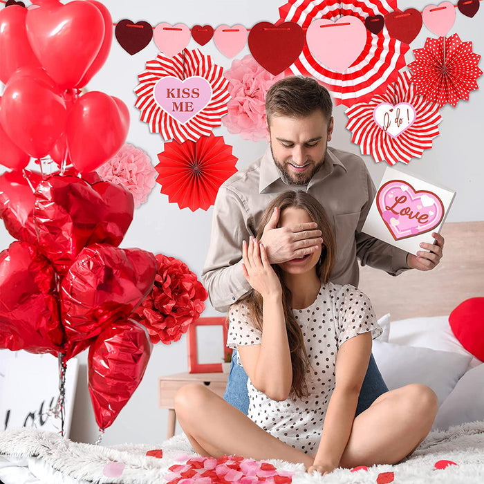 23pcs Valentine's Day Paper Kit Party Decorations for Wedding Decor Supplies