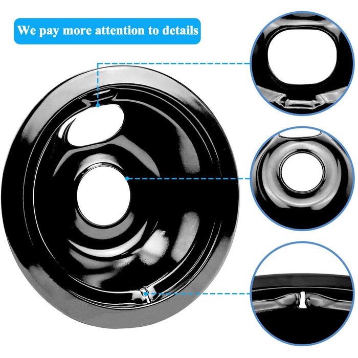 WB31M19 WB31M20 Black Porcelain Drip Pans Set