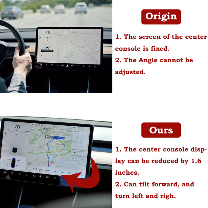 Screen Rotating Holder for Tesla Model 3 Y GPS Dashboard Swiveling Mounts