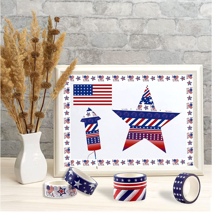 American Stars and Flag Stripe Decorative Masking Tapes