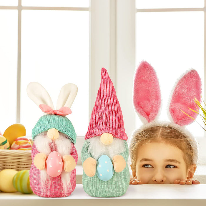 Handmade Easter Gnomes Decorations Plush Faceless Dwarf Bunny
