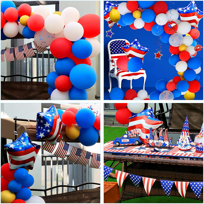 120pcs Back to School Balloon Garland Kit and USA Flag Banners of Party Decorations