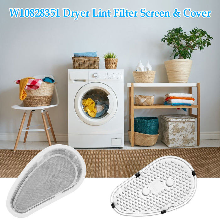 W10828351 Dryer Lint Filter Screen & Cover Replacement for 8531964 348399