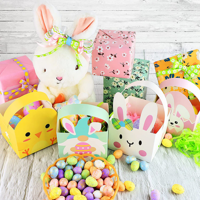 24pcs Easter Treat Boxes with Handle for Kids School Party Favor