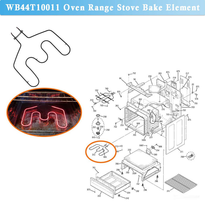 WB44T10011 Bake Heating Element Replacement