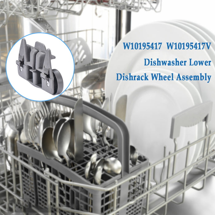 W10195417 W10195417V Dishwasher Lower Dish Rack Wheel with Steel Screws for WPW10195417VP