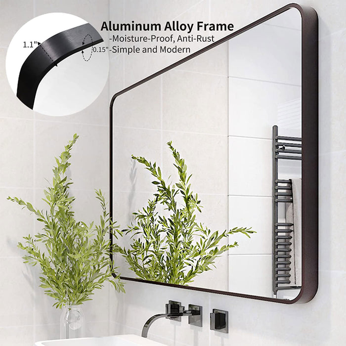 20" x 28" Rectangular Rounded Bathroom Mirror