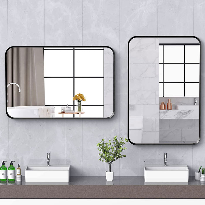 20" x 28" Rectangular Rounded Bathroom Mirror