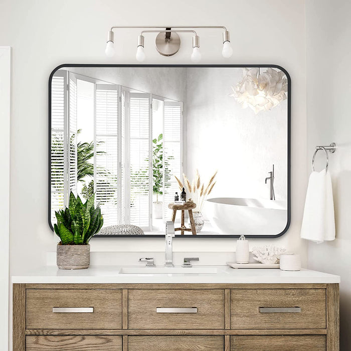 16"x24" Rectangular Bathroom Vanity Mirror Wall-Mount Decor Shelf