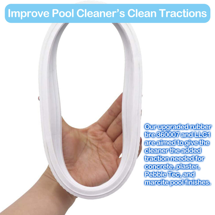 360007 Rubber Tire with Treads LLC1 Tire Fits for Pool Cleaner Wheel