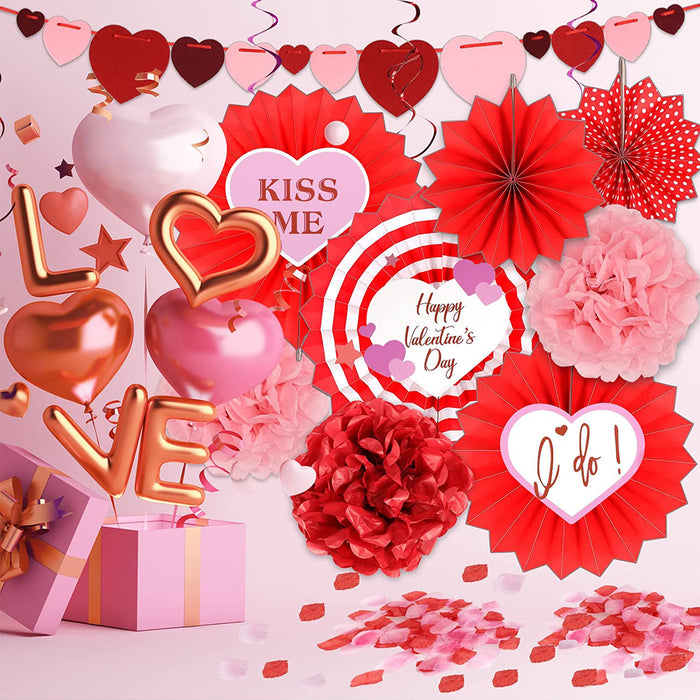 23pcs Valentine's Day Paper Kit Party Decorations for Wedding Decor Supplies